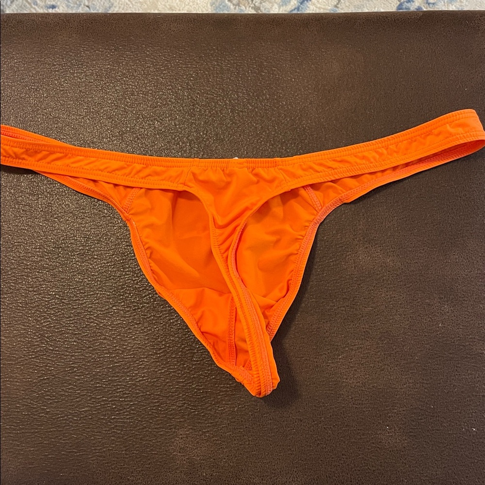 Ikingsky Low Rise T-Back Orange Spandex Thong - Picture 3 of 3